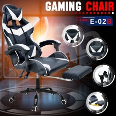 BG Furniture เก้าอี้เกมมิ่ง Raching Gaming Chair เก้าอี้เกมส์ เก้าอี้เล่นเกม รุ่น E-02B (ฺWhite)